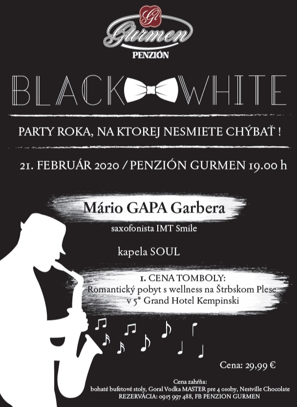 Black& White - párty roka 2020 Stará Ľubovňa