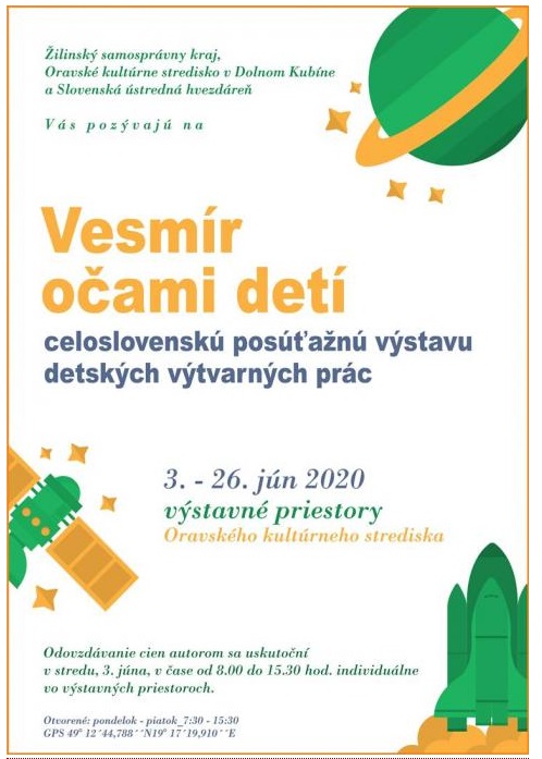 NOV - - - Vesmr oami det Doln Kubn 2020 - celoslovensk posan vstava detskch vtvarnch prc