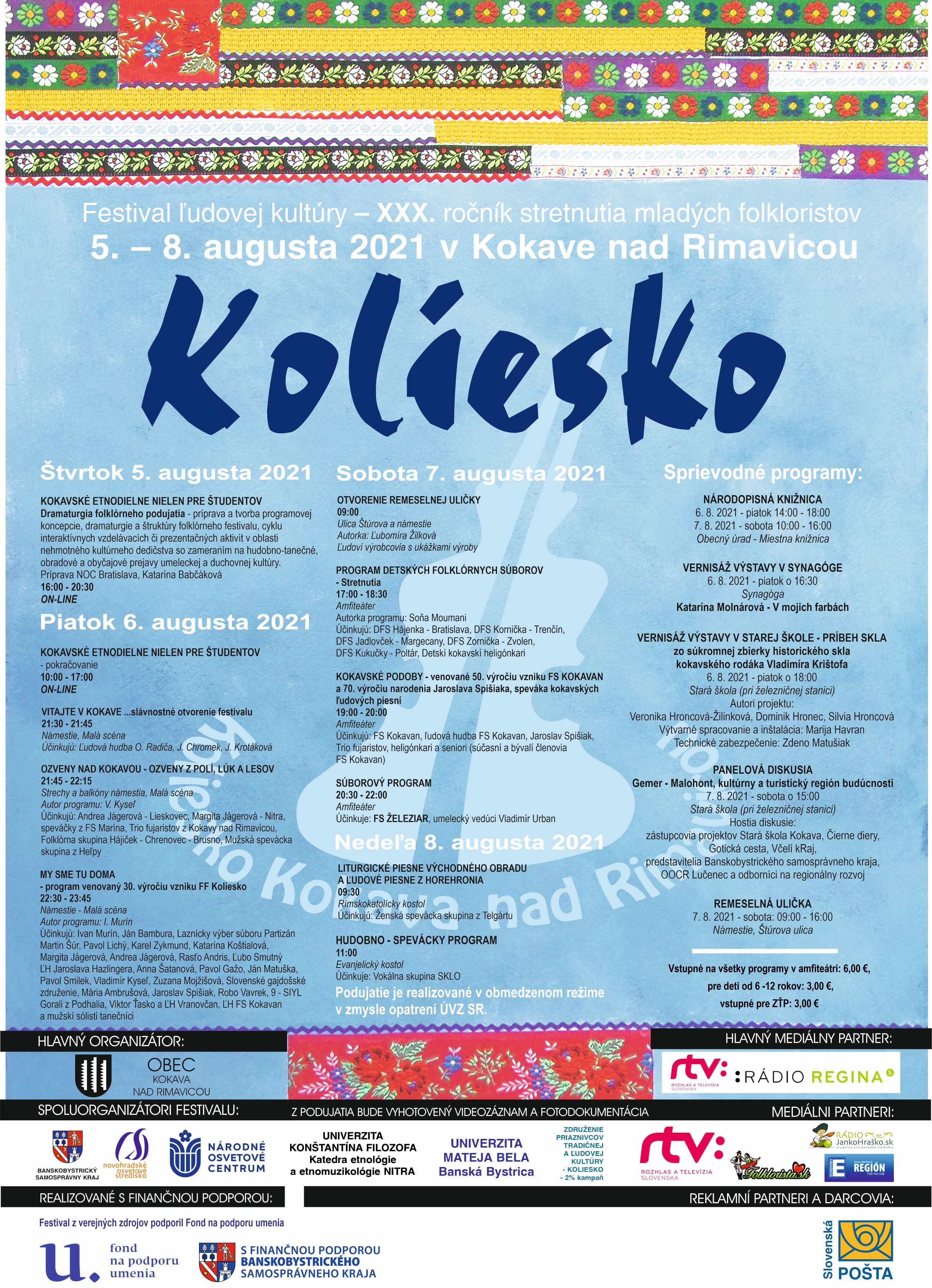 NOVÉ - - - KOLIESKO 2021 Kokava nad Rimavicou - XXX. ročník festivalu ľudovej kultúry mladých folkloristov