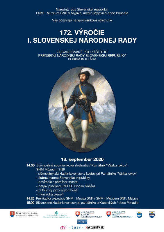 NOVÉ - - - Spomienkové stretnutie pri príležitosti 172. výročia vzniku Prvej Slovenskej národnej rady Myjava 2020