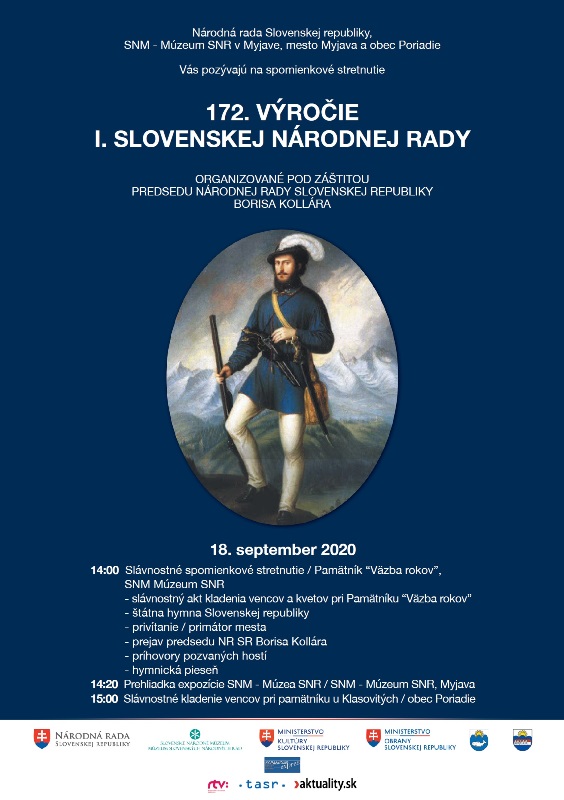 NOV - - - Spomienkov stretnutie pri prleitosti 172. vroia vzniku Prvej Slovenskej nrodnej rady Myjava 2020