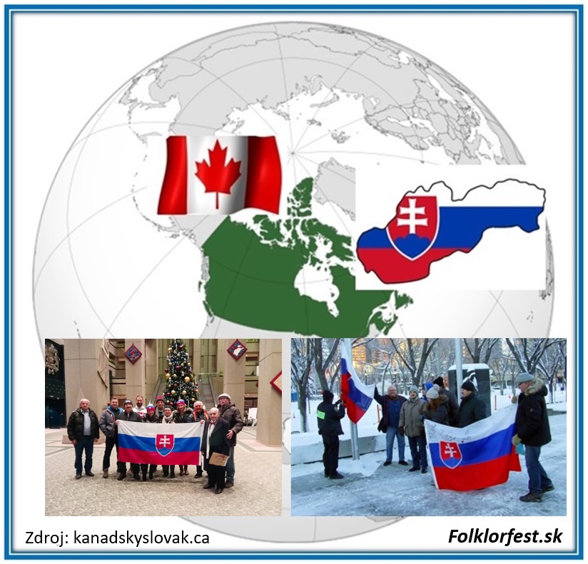 Slovensk zstava pred radnicou v Calgary - Slovak flag in front of Calgary City Hall 2021