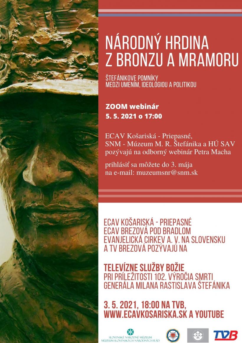 NOV - - - Nrodn hrdina z bronzu a mramoru - tefnikove pomnky medzi umenm, ideolgiou a politikou  2021  - ZOOM webinr