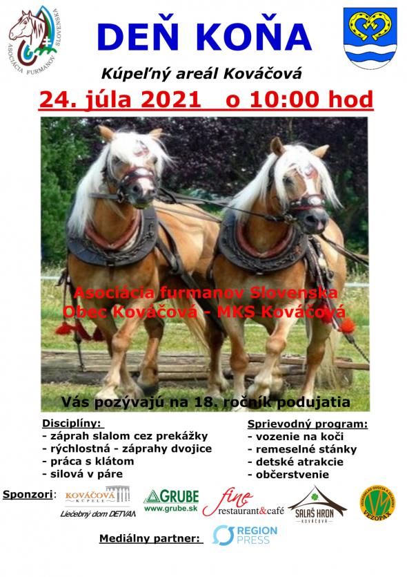NOVÉ - - - Deň koňa 2021 Kováčová - 18. ročník