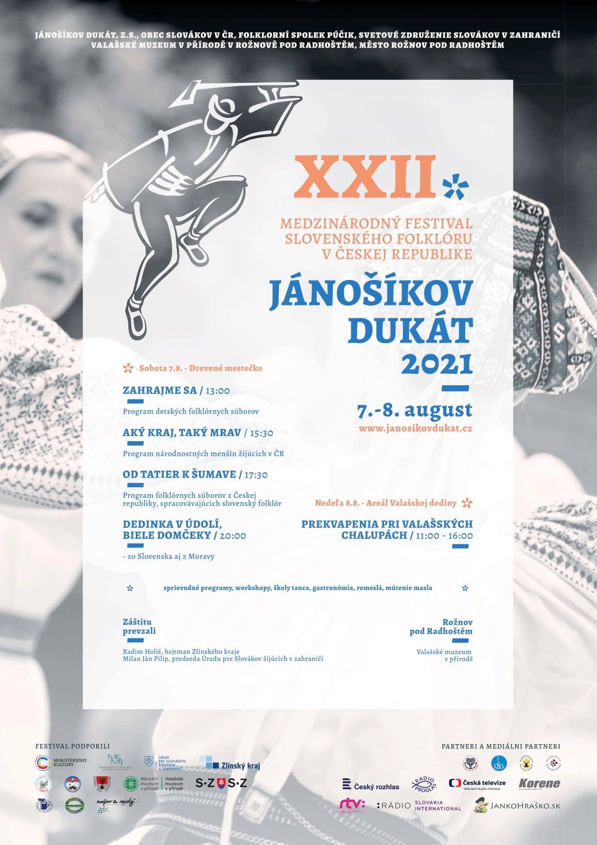 NOVÉ - - - Jánošíkov dukát Rožnov pod Radhoštěm 2021 - 22. ročník medzinárodného festivalu slovenského folklóru 