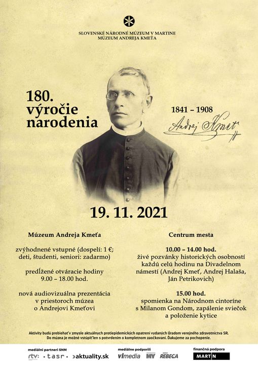 NOV - - - Andrej Kme 2021 Martin - 180 rokov od narodenia 