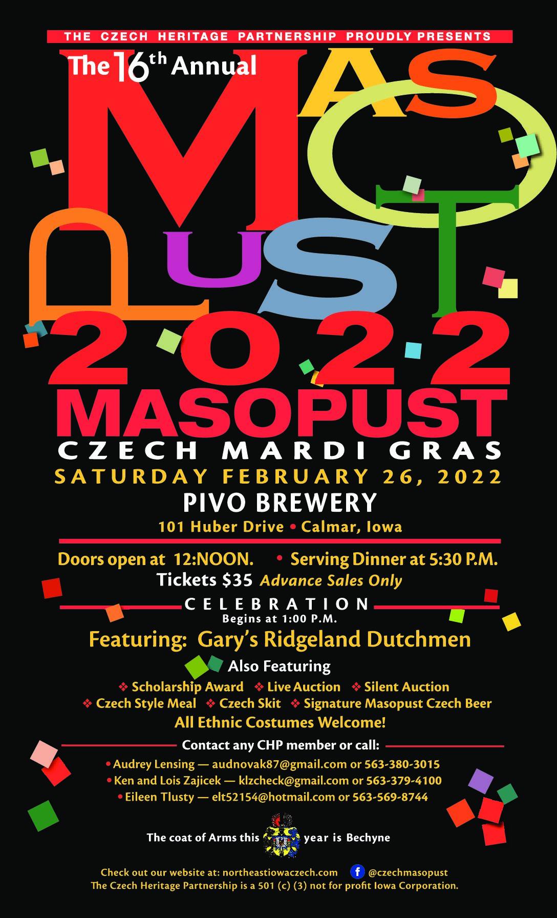 16th Annual Masopust / Mardi Gras 2022 Iowa