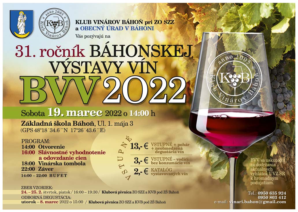 31. ročník Báhonskej výstyvy vín 2022 Báhoň