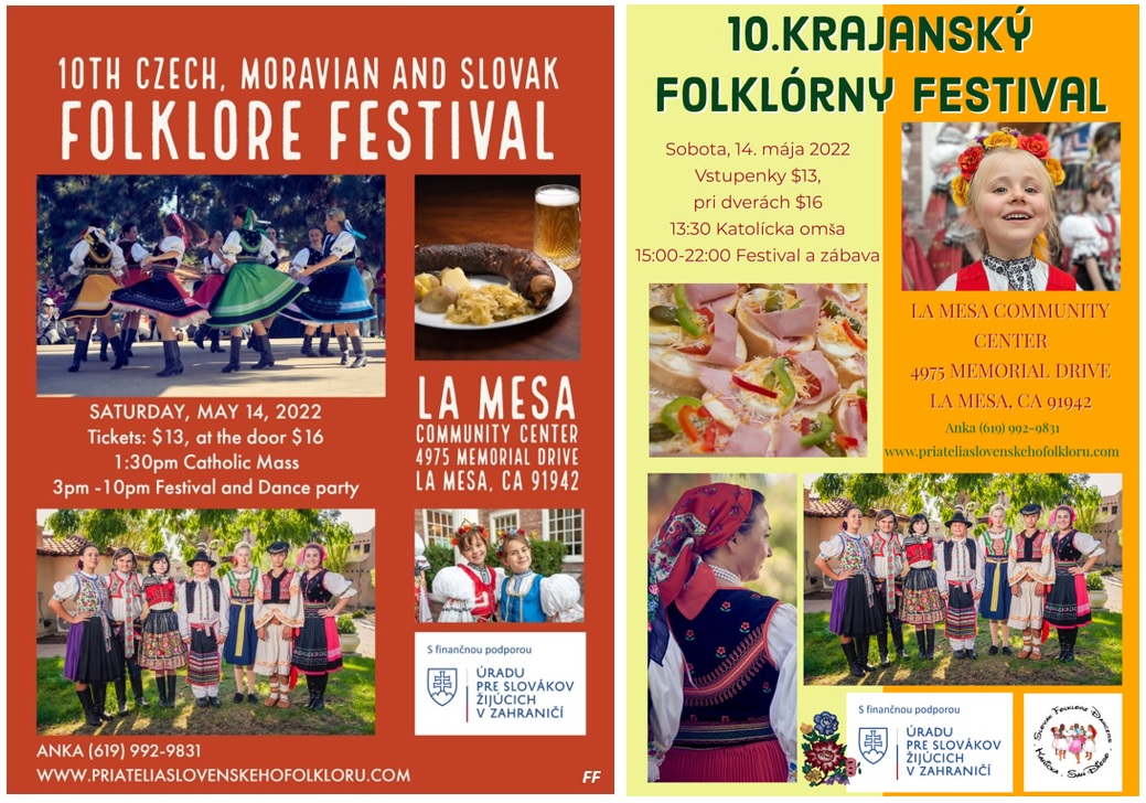 10. Český, Moravský a Slovenský folklórny festival / 10th Czech, Moravian, and Slovak Folklore Festival 2022 San Diego