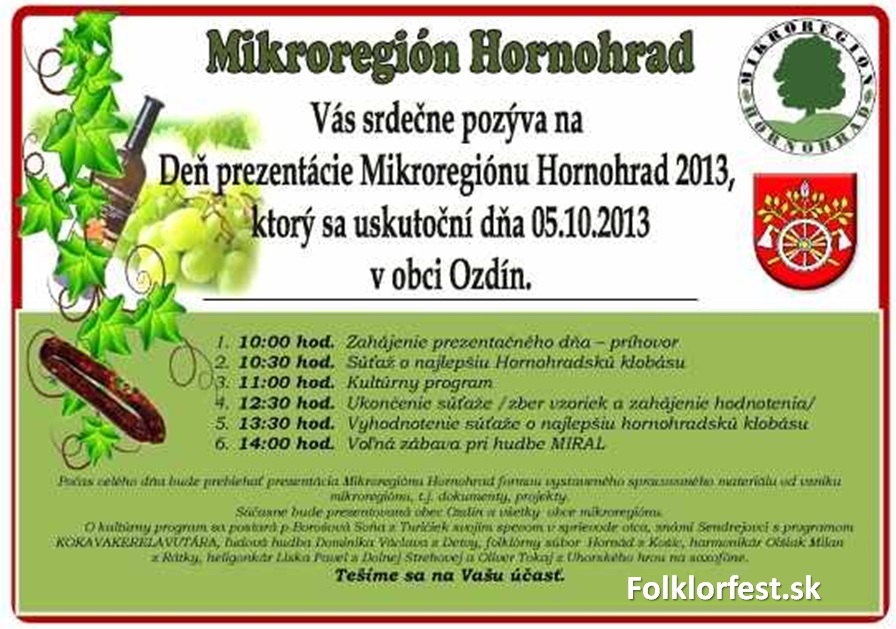  Hornohradská klobása a prezentácia Mikroregiónu 2013 - 7. ročník