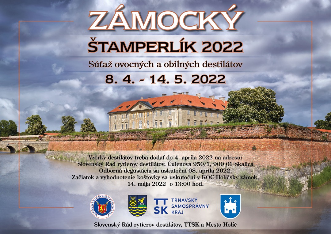 Zámocký Štamperlík 2022 Holíč - 1. ročník medzinárodnej súťaže ovocných a obilných destilátov