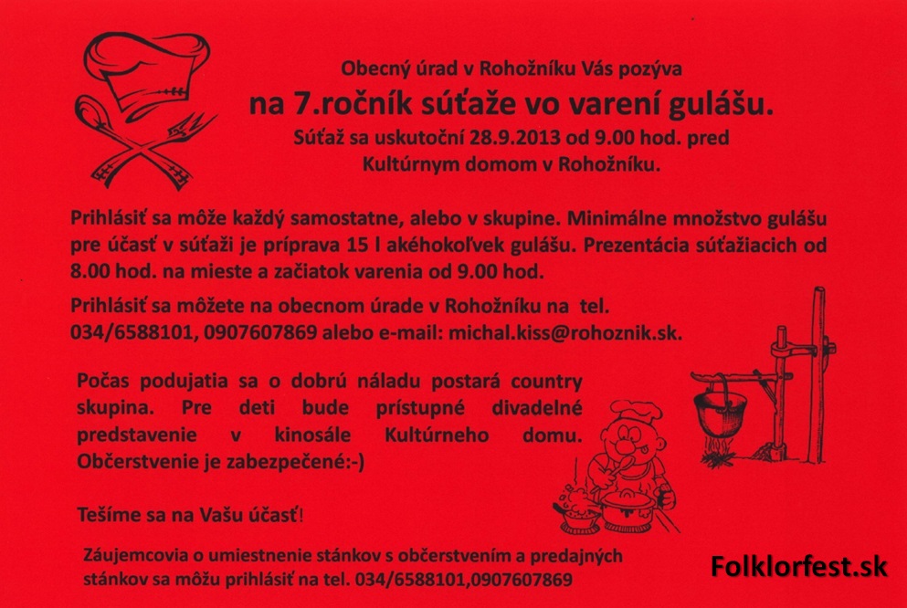 Súťaž vo varení gulášu Rohožník 2013 - 7. ročník