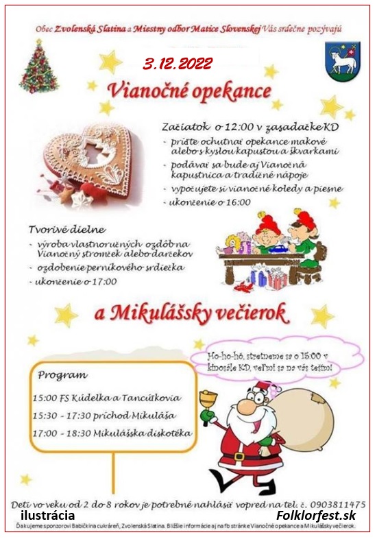 Vianočné opekance a Mikulášsky večierok 2022 Zvolenská Slatina