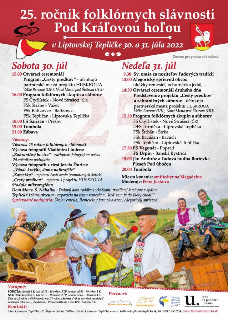 Folklórne slávnosti Pod Kráľovou hoľou 2022 Liptovská Teplička - 25. ročník