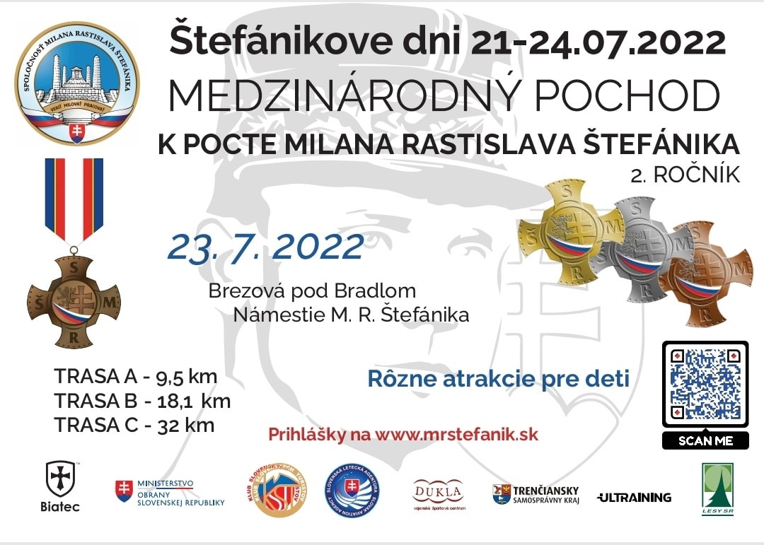 Medzinárodný pochod k pocte Milana Rastislava Štefánika 2022 Brezová pod Bradlom - 2. ročník