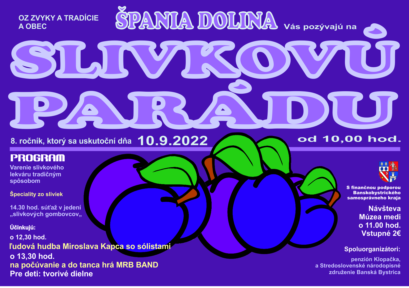Slivková paráda 2022 Špania Dolina – 9. ročník