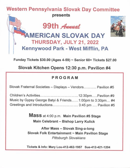 99th Annual American Slovak Day 2022 Pittsburgh
