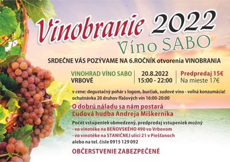 Vinobranie 2022 Vrbové - 6. ročník