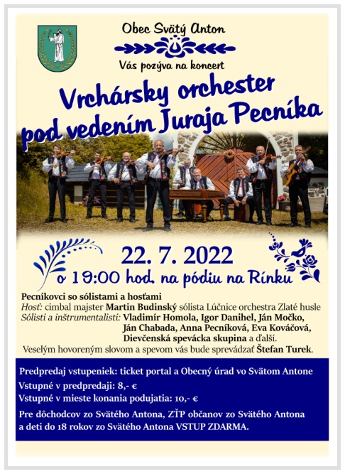Vrchársky orchester pod vedením Juraja Pecníka 2022 Svätý Anton