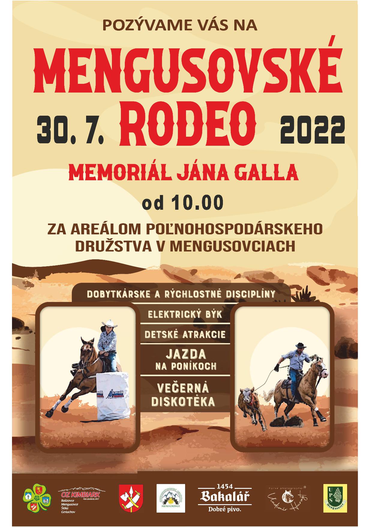 Mengusovské rodeo Memoriál Jána Galla 2022 Mengusovce