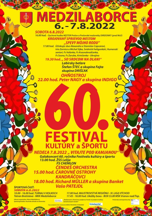 60. Festival kultúry a športu 2022 Medzilaborce