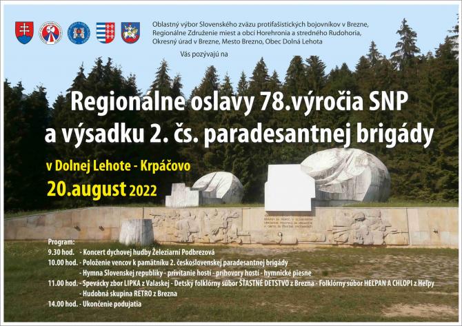 Krpáčovo 2022 - Regionálne oslavy 78. výročia SNP a výsadku 2. čs. paradesantnej brigády