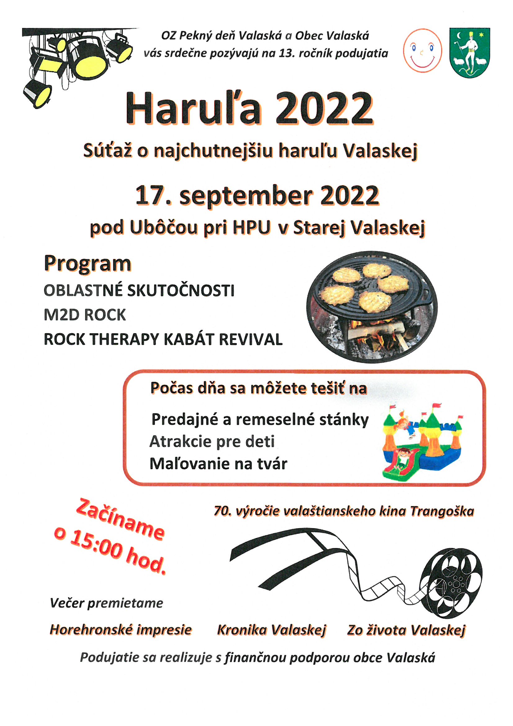 Haruľa 2022 Valaská - 13. ročník súťaže o najchutnejšiu haruľu Valaskej