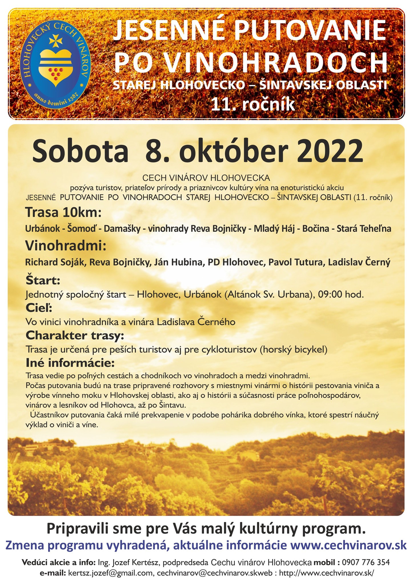Jesenn putovanie po vinohradoch 2022 Hlohovec - 11. ronk