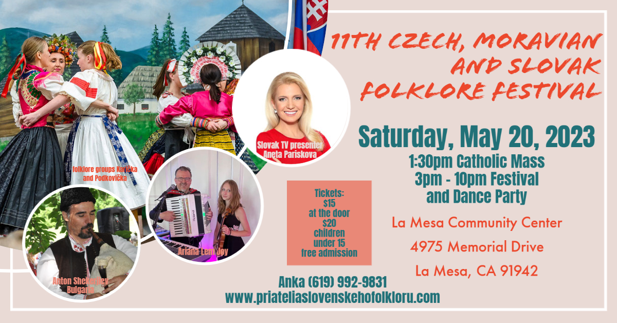 11th Czech, Moravian and Slovak Folklore Festival 2022 La Mesa