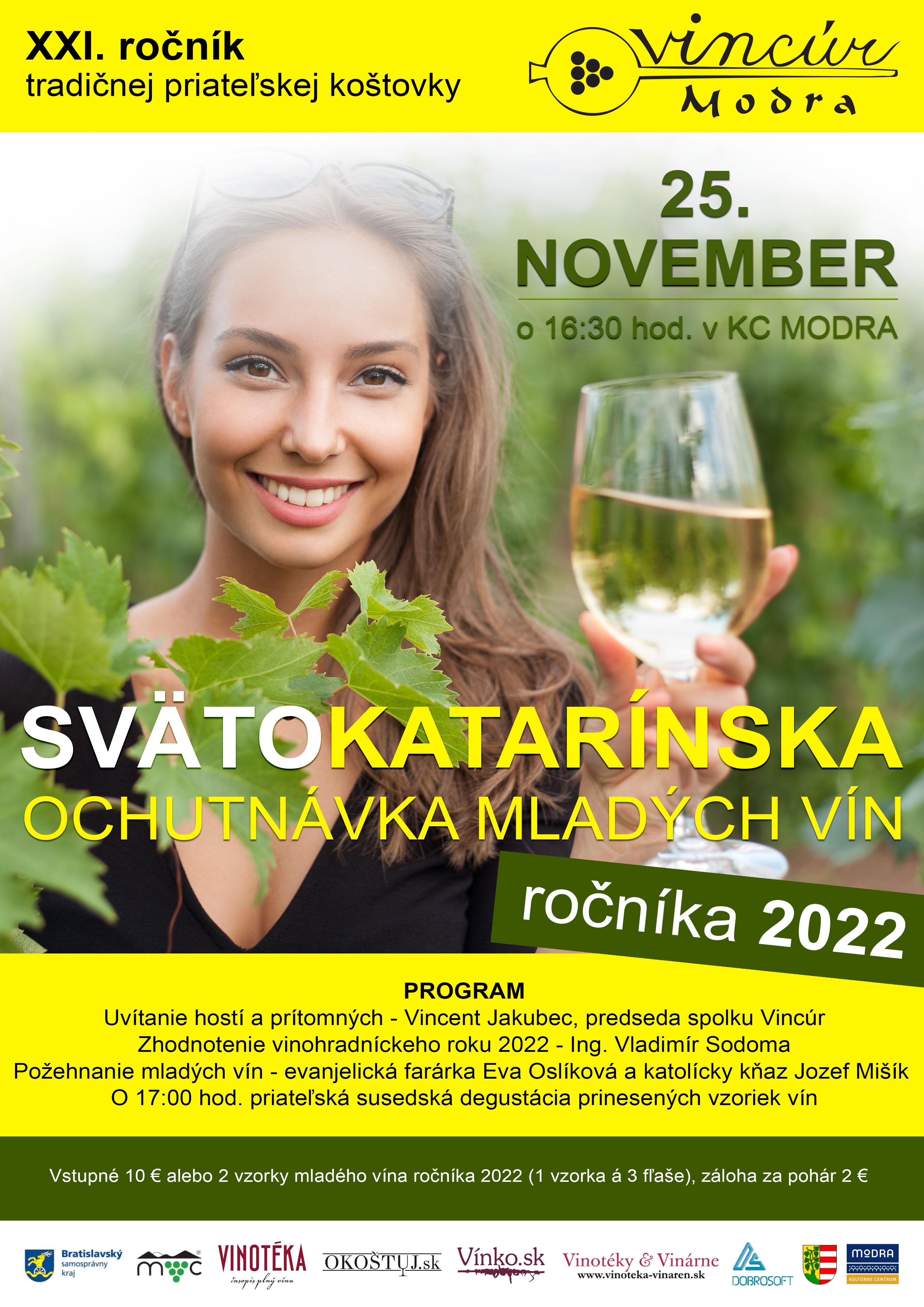 Svätokatarínska ochutnávka mladých vín 2022 Modra - 21. ročník