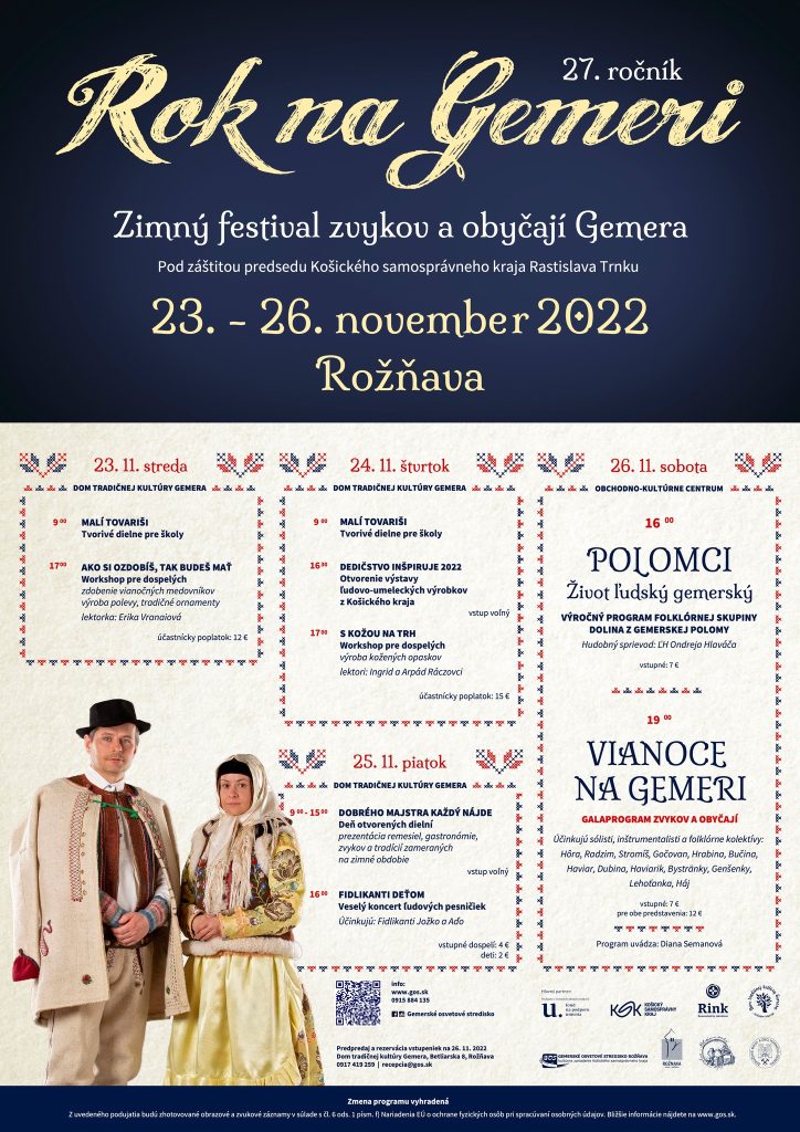Rok na Gemeri 2022 Rožňava – 27. ročník zimného festivalu zvykov a obyčají Gemera
