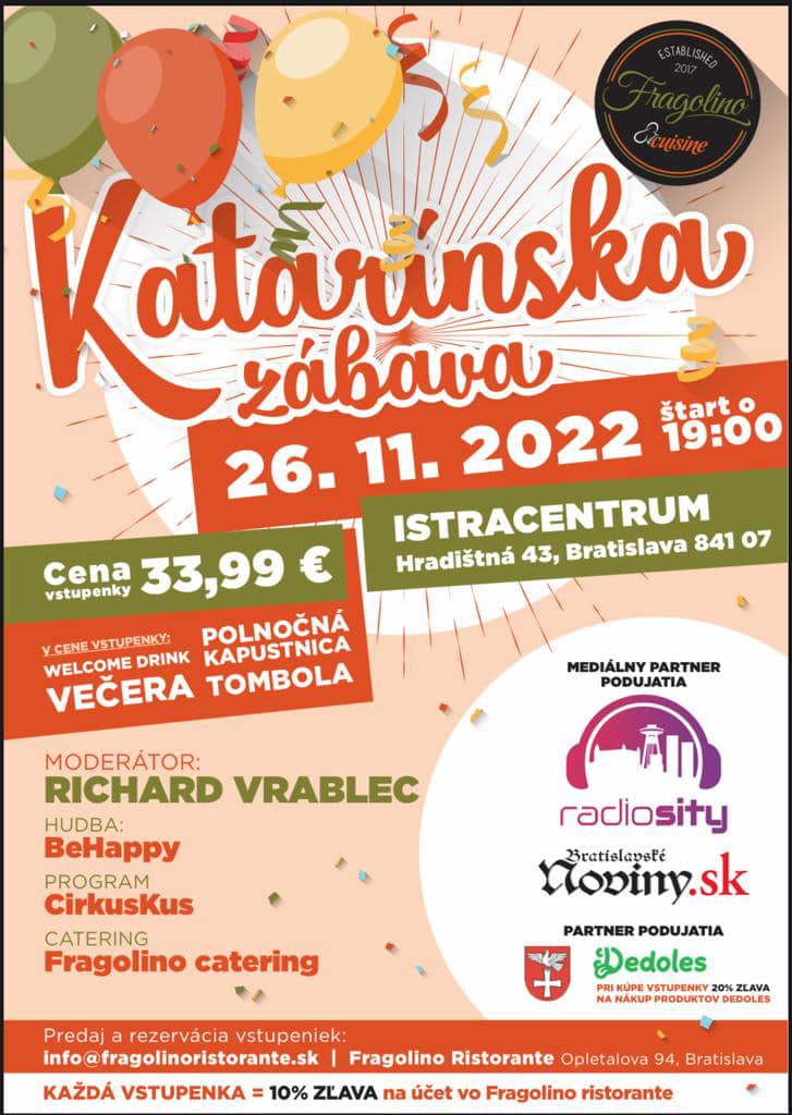 Katarínska zábava 2022 Bratislava
