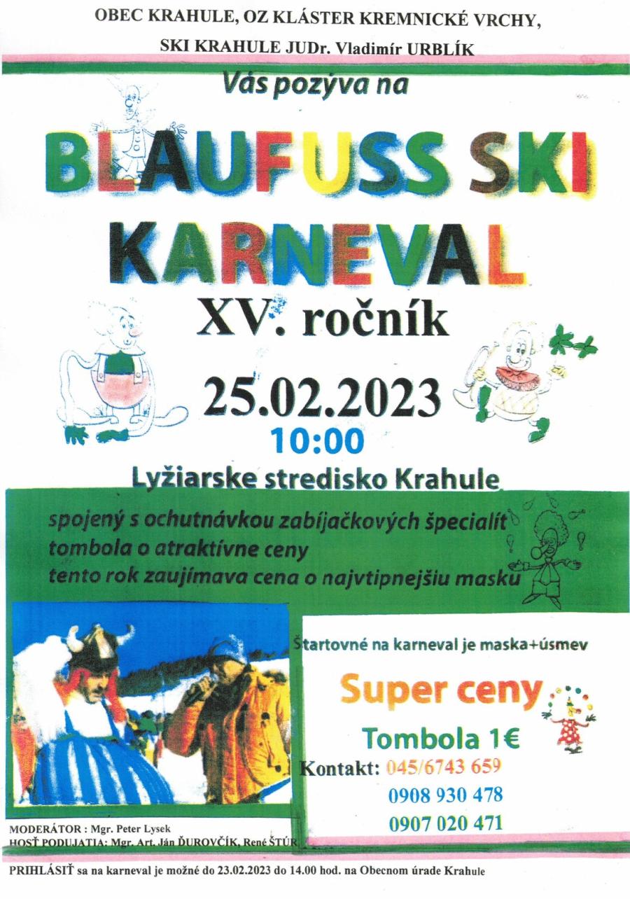 Blaufuss Ski Karneval 2023 Krahule -  XV. ročník