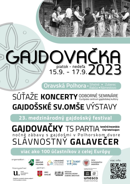 Gajdovačka 2023 Oravská Polhora - 23. ročník medzinárodného gajdošského festivalu