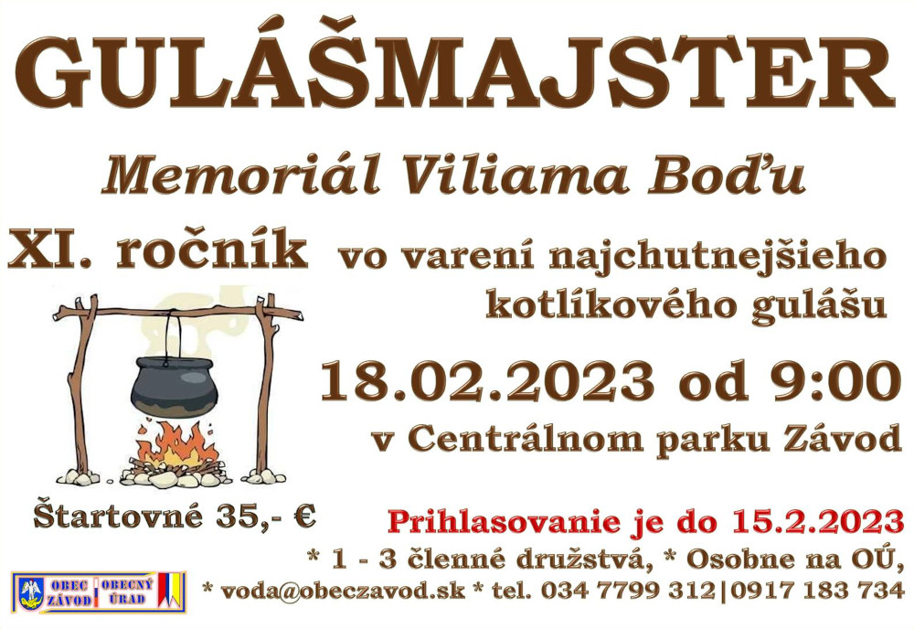 Gulmajster 2023 Zvod - XI. ronk Memoril Viliama Bou