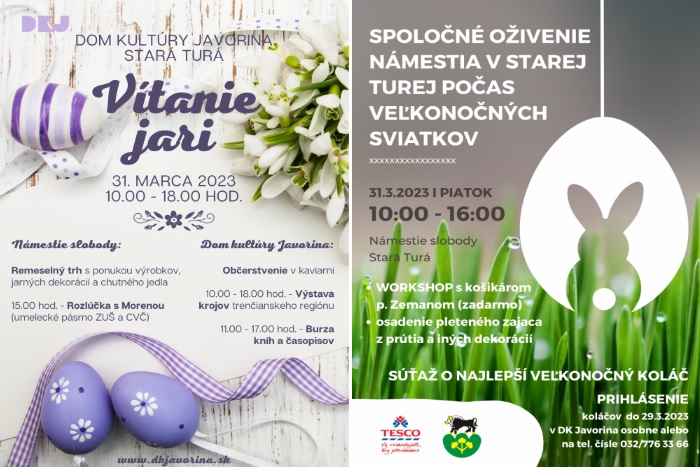 V�tanie jari a o�ivenie n�mestia 2023 Star� Tur� a Rozl��ka s Morenou