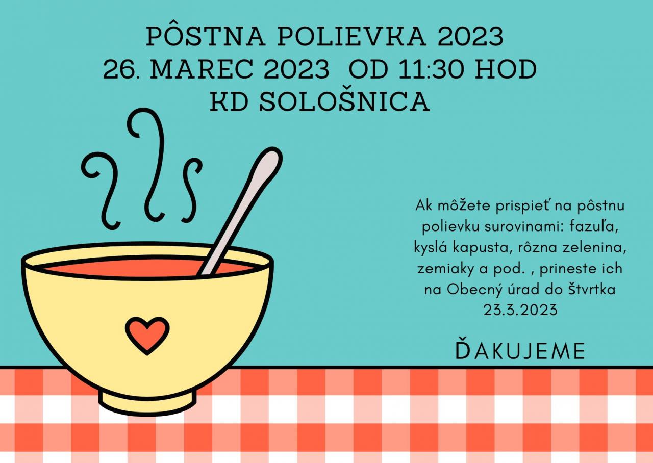 Pôstna polievka 2023 Sološnica