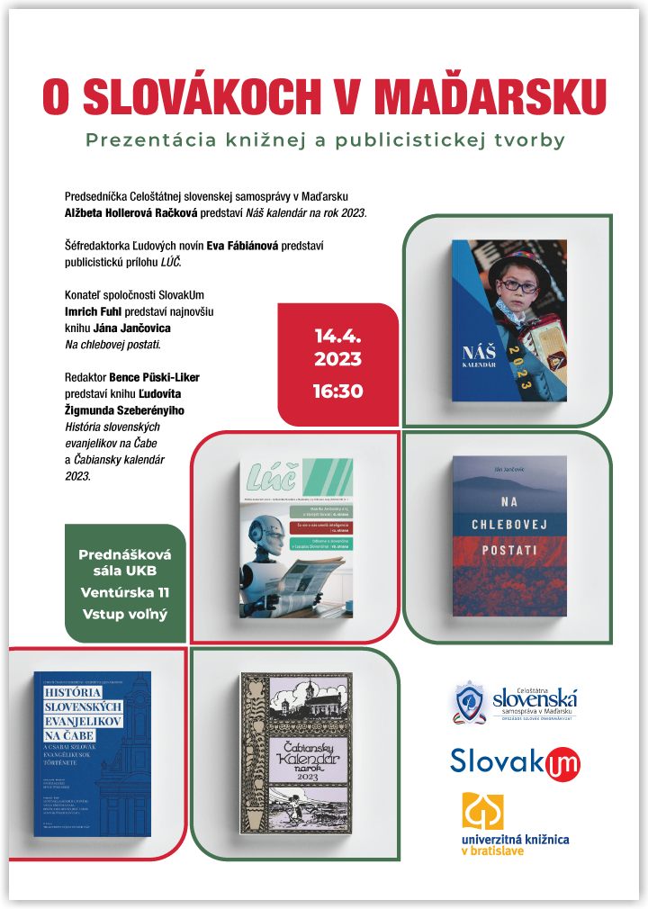 O Slovkoch v Maarsku 2023 Bratislava  prezentcia kninej a publicistickej tvorby