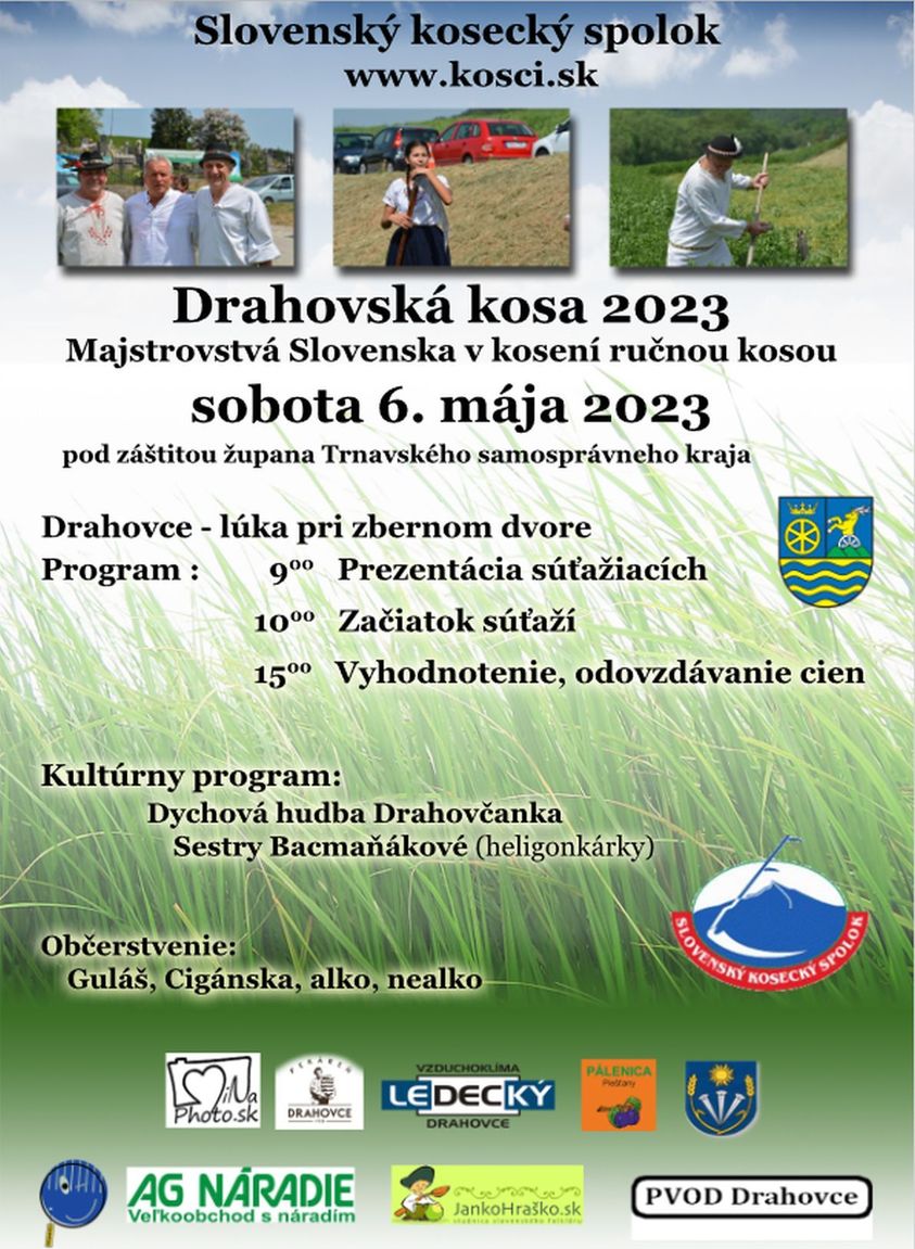 Drahovsk kosa 2023 Drahovce - 11. ronk pretekov v kosen runou kosou