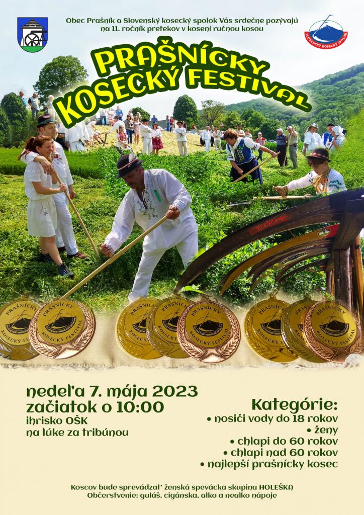 Prašnícky kosecký festival 2023 Prašník - 11. ročník pretekov v kosení ručnou kosou