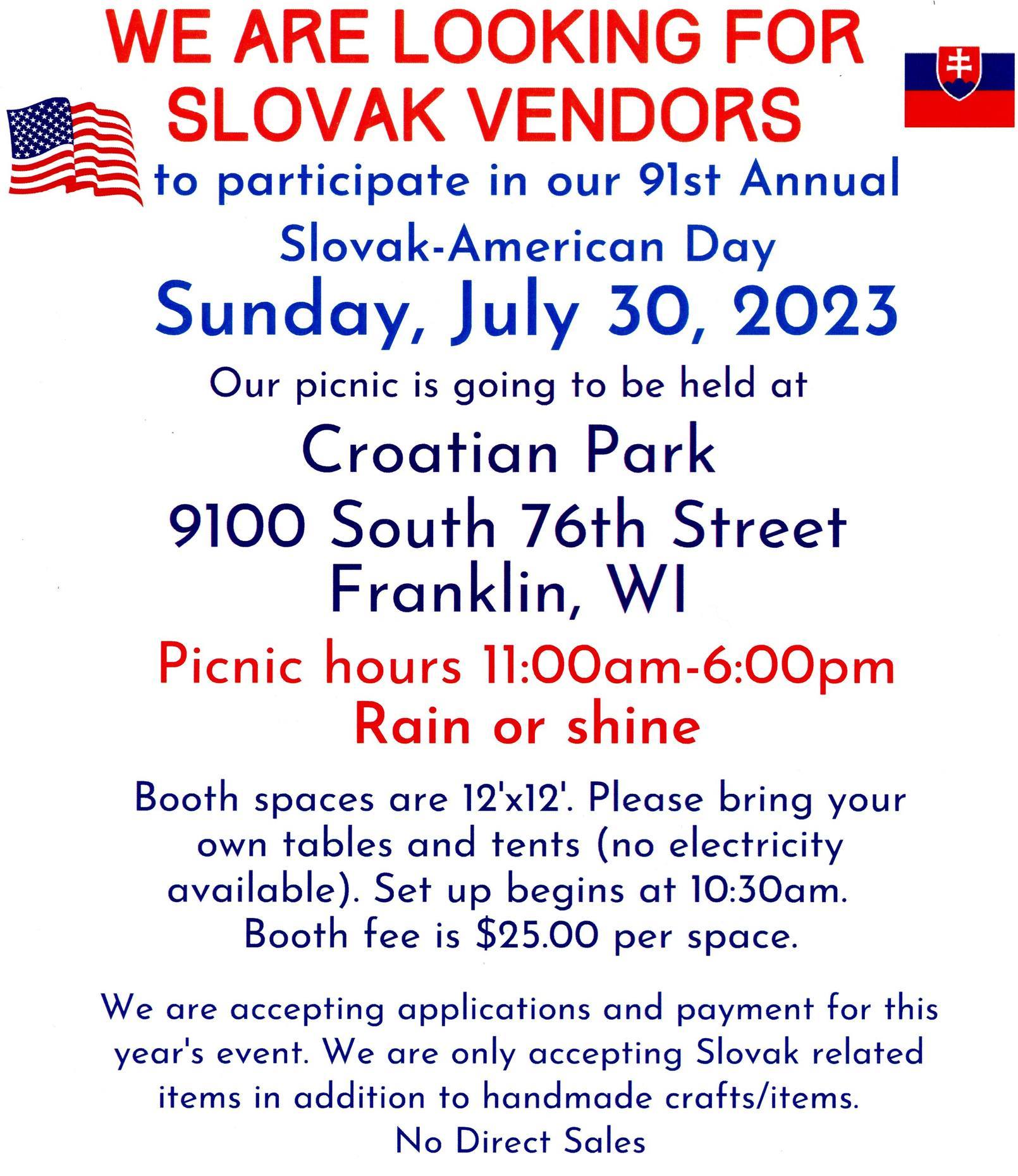 91st Annual Slovak-American Day Picnic / 91. slovensko-americký Deň piknik 2023 Franklin