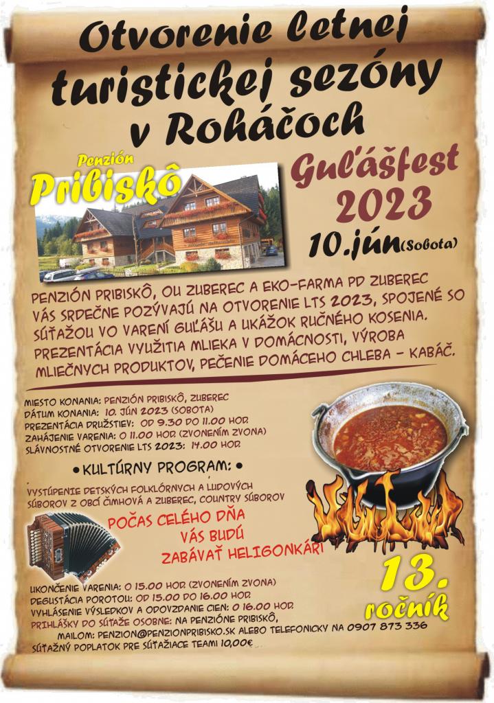 Otvorenie letnej turistickej sezóny a súťaž vo varení guľášu 2023 Zuberec