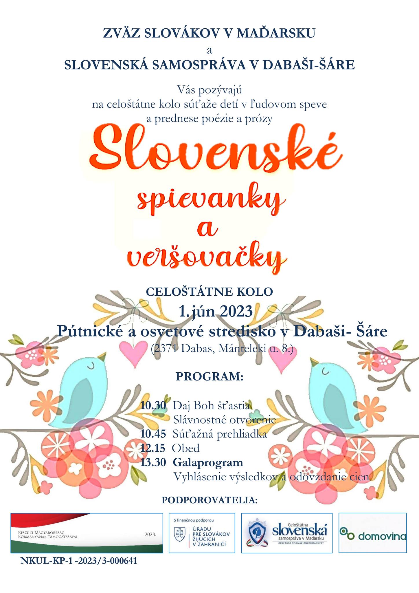 Slovenské spievanky a veršovačky 2023 Dabaš-Šára - celoštátne kolo súťaže