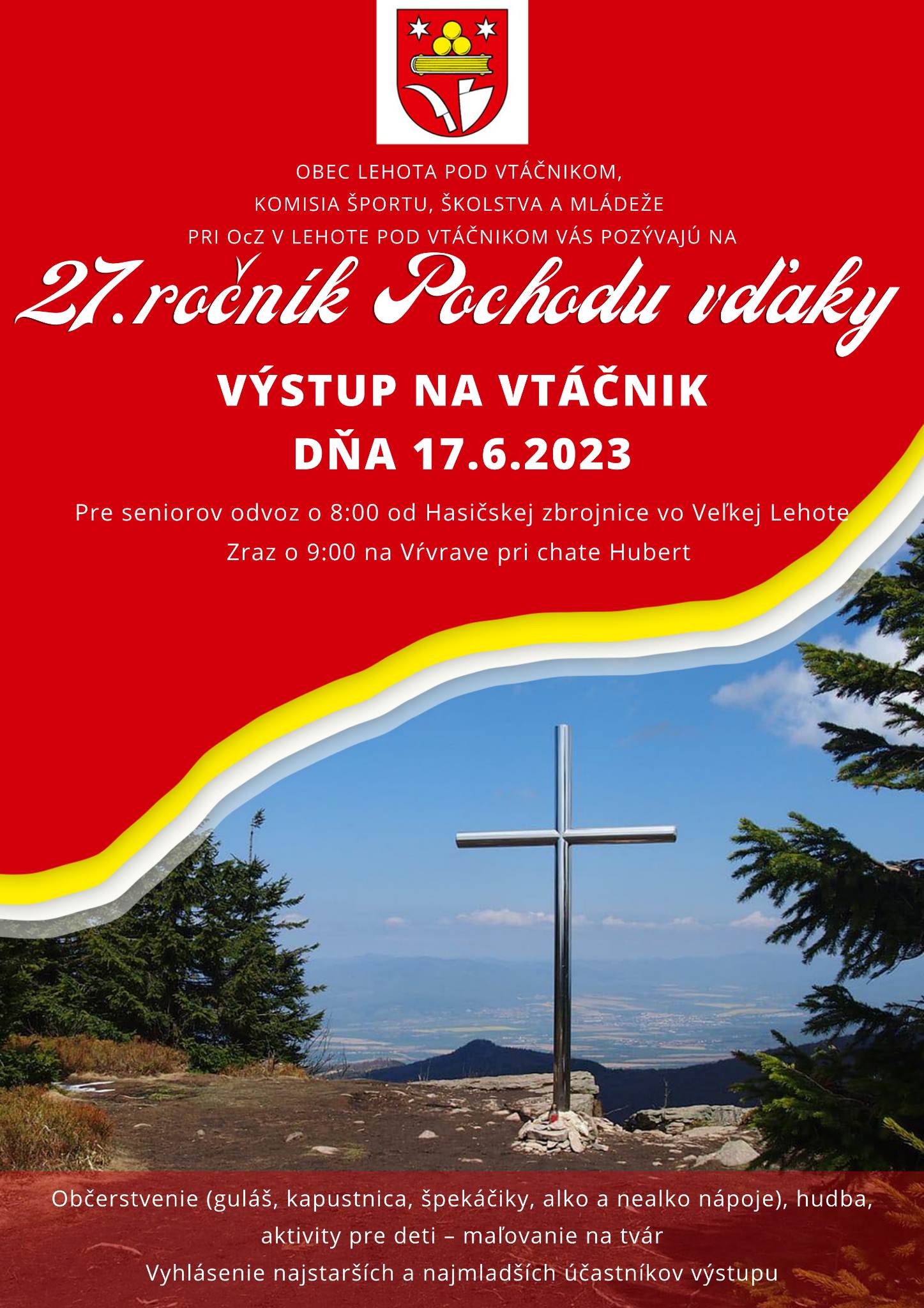 Výstup na Vtáčnik 2023 Lehota pod Vtáčnikom - 27. ročník Pochodu vďaky
