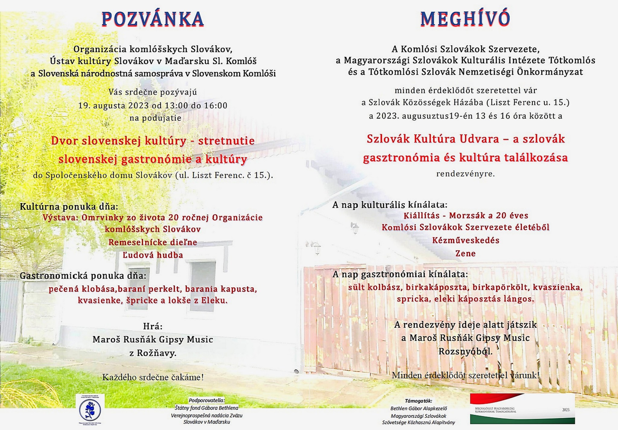 Dvor slovenskej kultry 2023 Slovensk Koml - stretnutie slovenskej gastronmie a kultry
