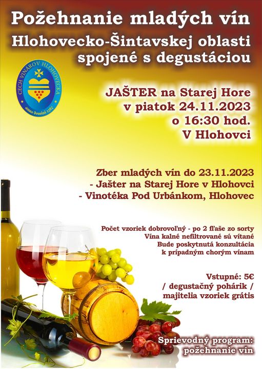 Požehnanie mladých vín Hlohovecko- Šintavskej oblasti 2023 Hlohovec