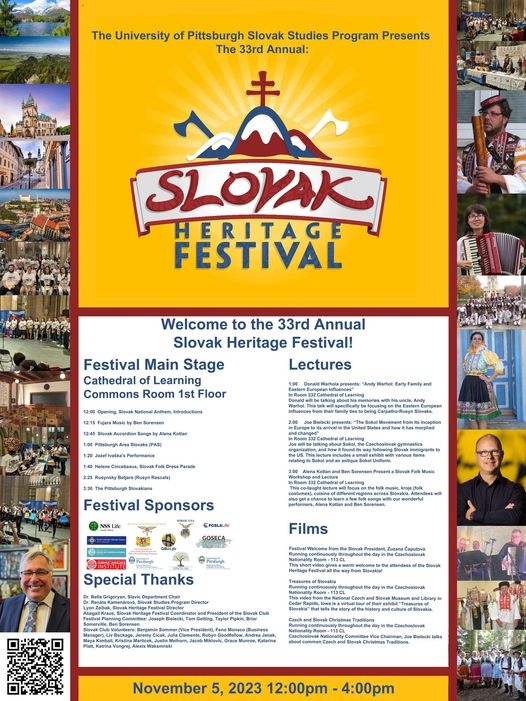33rd Annual Slovak Heritage Festival/33. ronk Festivalu slovenskho dedistva 2023 Pittsburgh