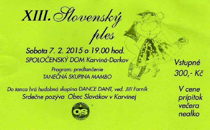 XIII. Slovenský ples Karviná 2015
