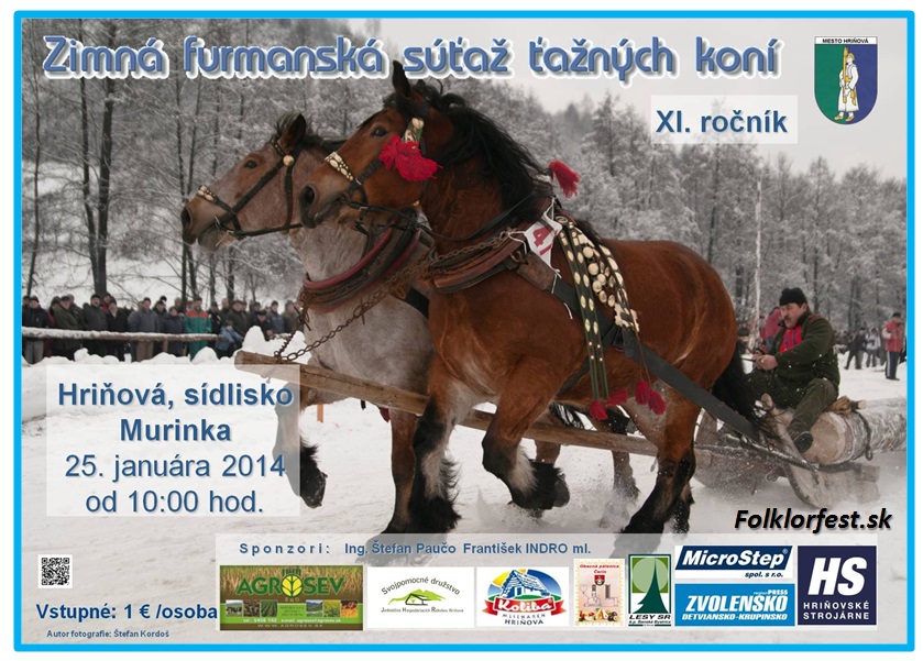 Zimná furmanská súťaž ťažných koní Hriňová 2014 - XI. ročník