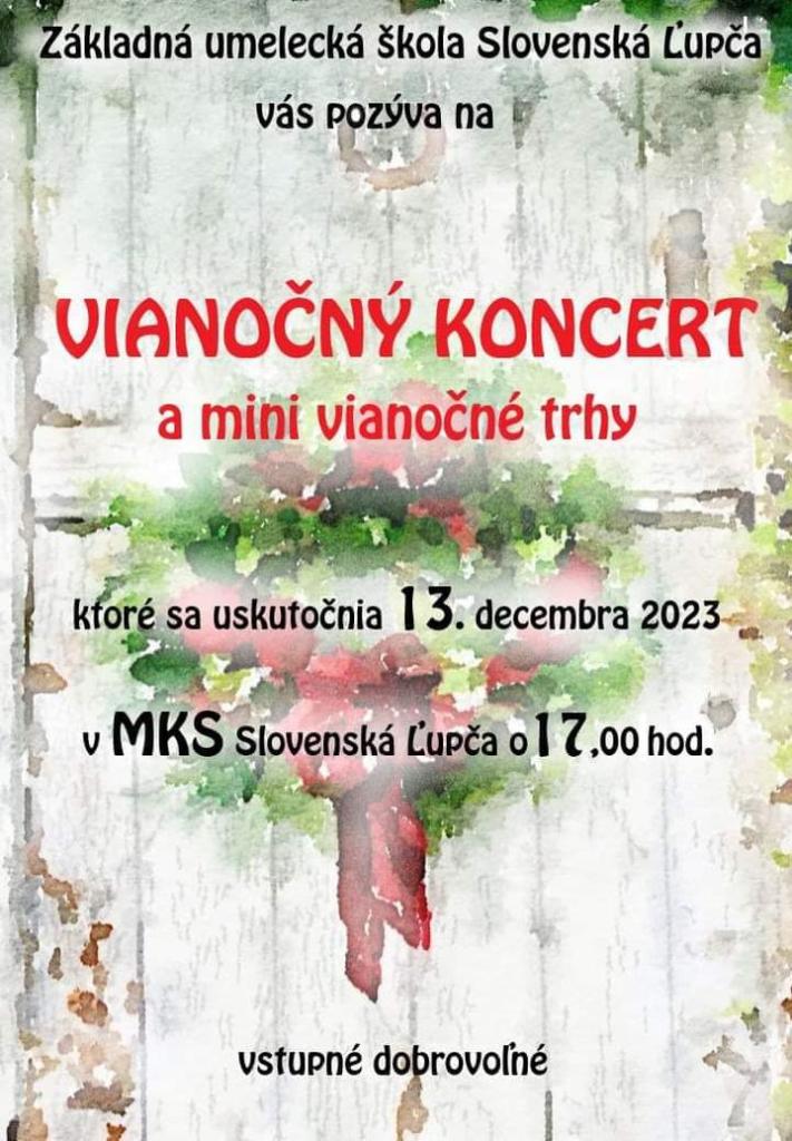Vianon koncert a mini vianon trhy 2023 Slovensk upa